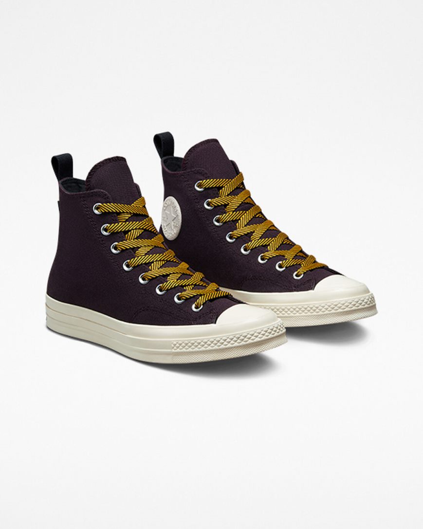 Men's Converse Chuck 70 Counter Climate GORE-TEX High Top Shoes Black Pink / Yellow | AU 4E960G